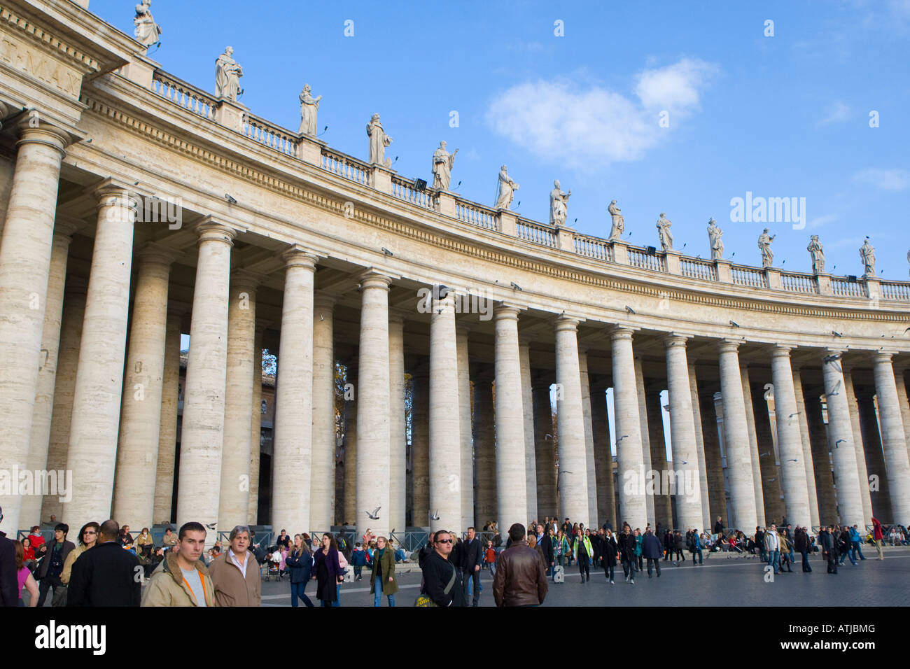 Columns line Saint Peter's Square, Vatican City, Holy See, Rome Roma Italy Italia Stock Photo