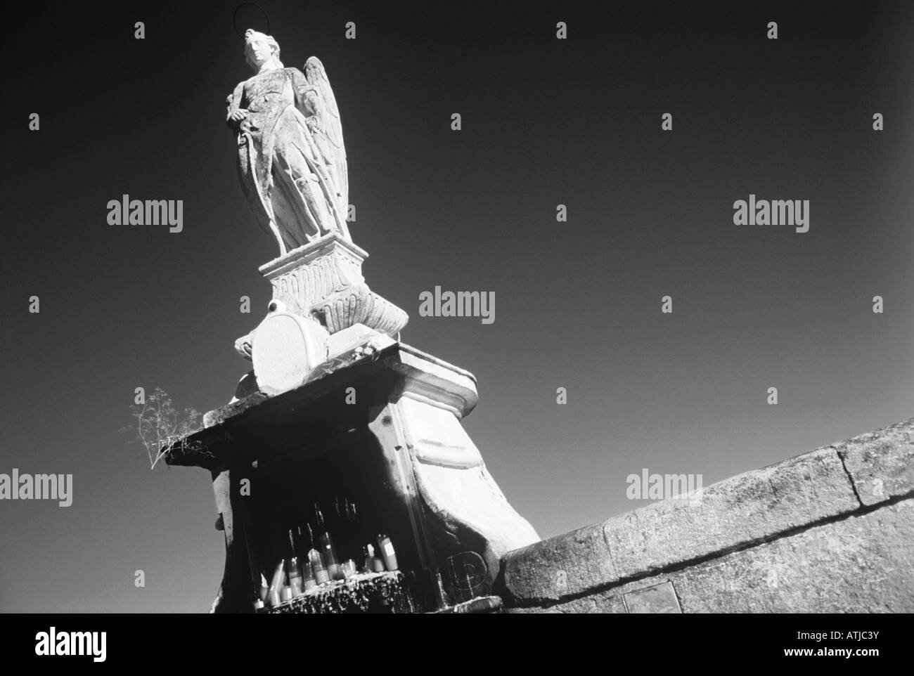 ANGEL ON PUENTE ROMANO Stock Photo