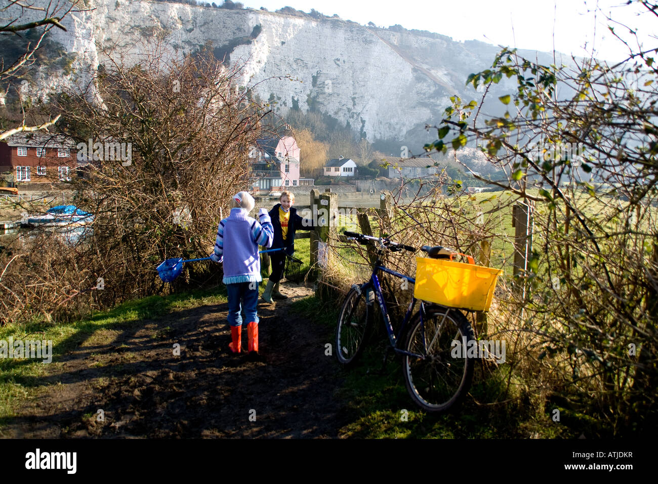 Halfterm activities at Lewes Railway Land nature reserve Stock Photo