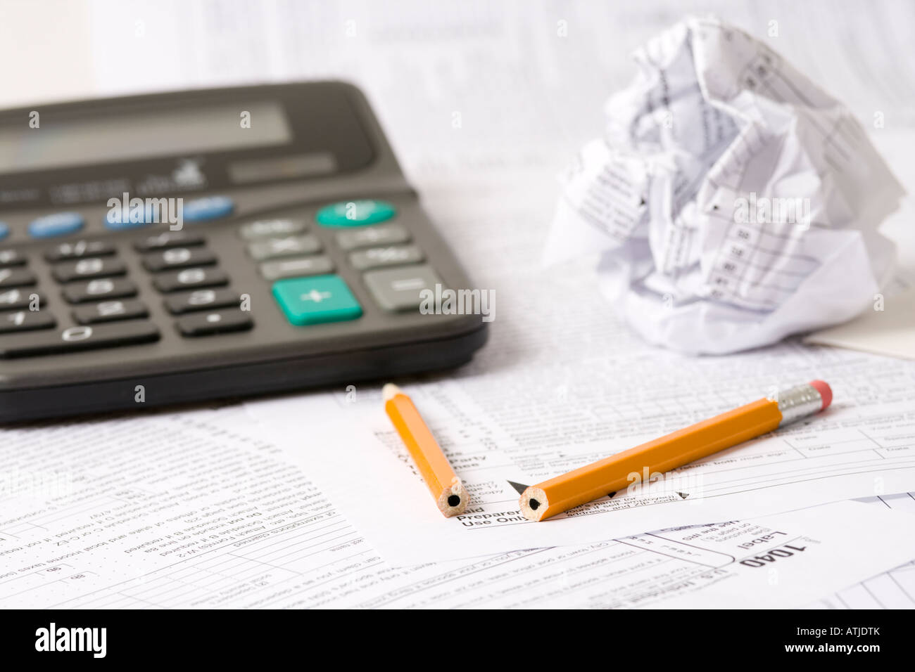 Tax time frustrations Stock Photo