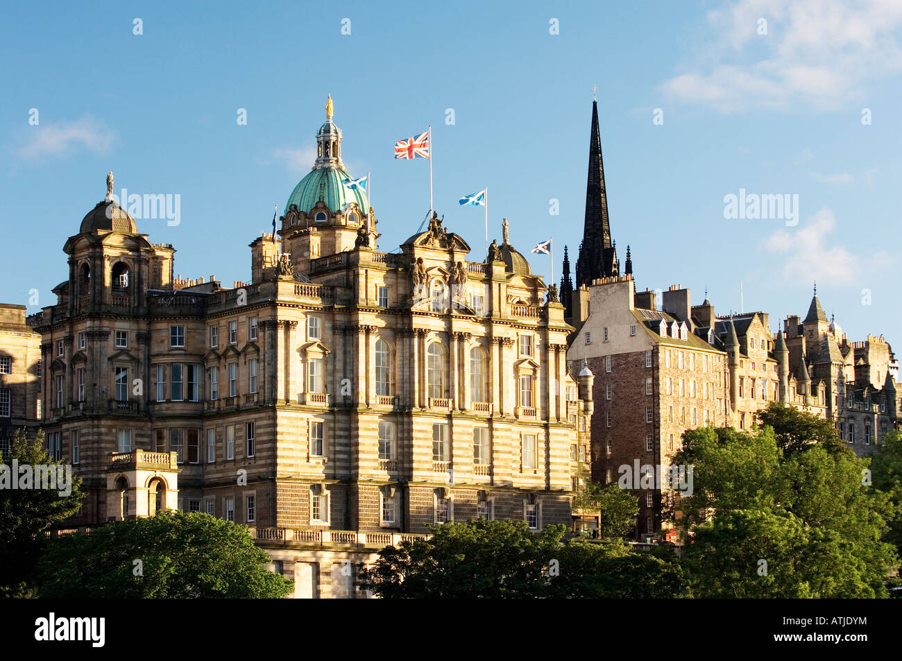 Bank of Scotland building on The Mound, Edinburgh, dates from 1801. Now headquarters of HBOS Halifax and Bank of Scotland Group Stock Photo