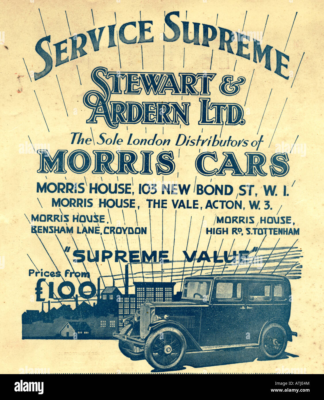Morris Car advertisement 1932 Stock Photo