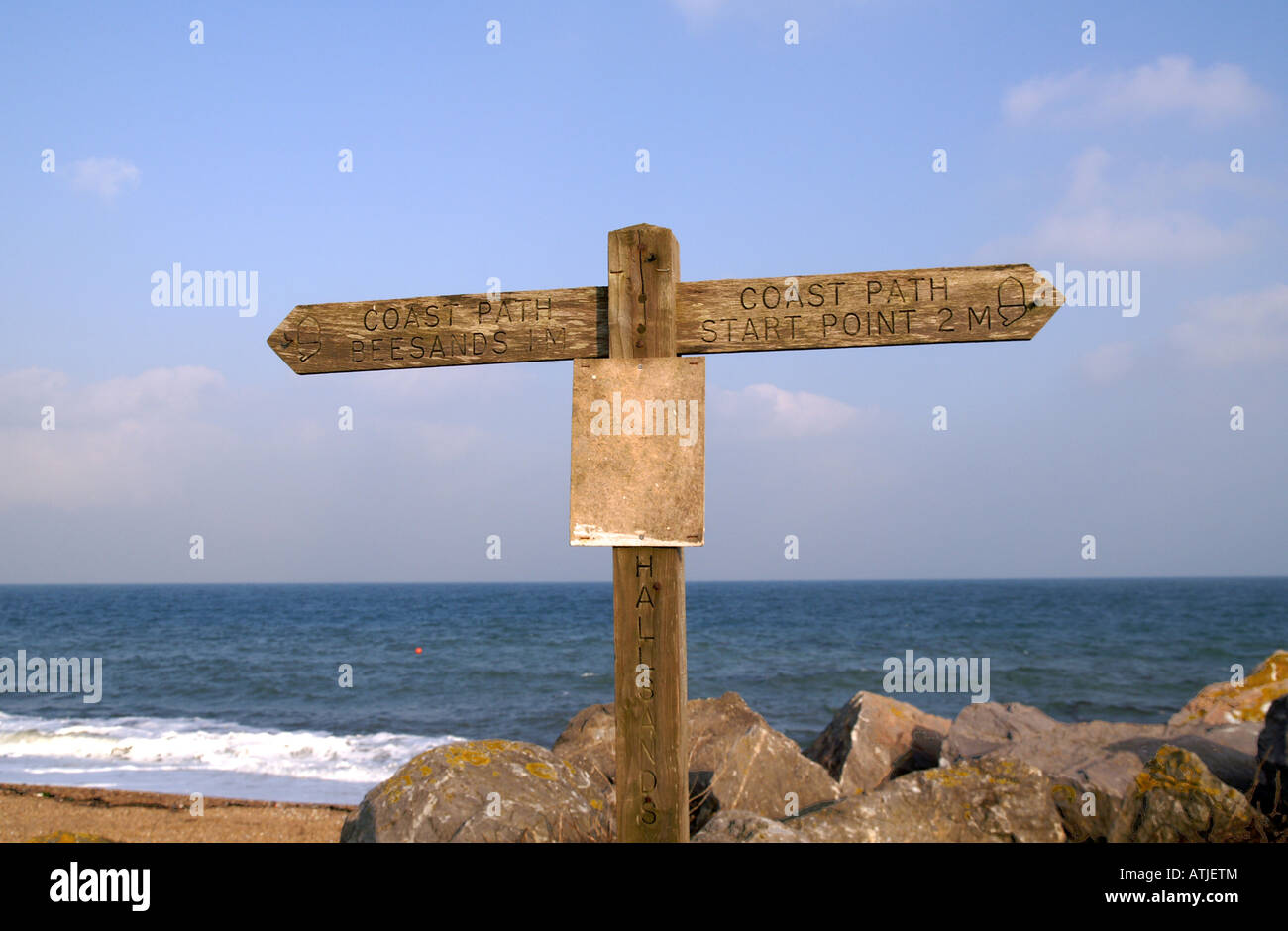 Coast Path Sign Hallsands Stock Photo - Alamy