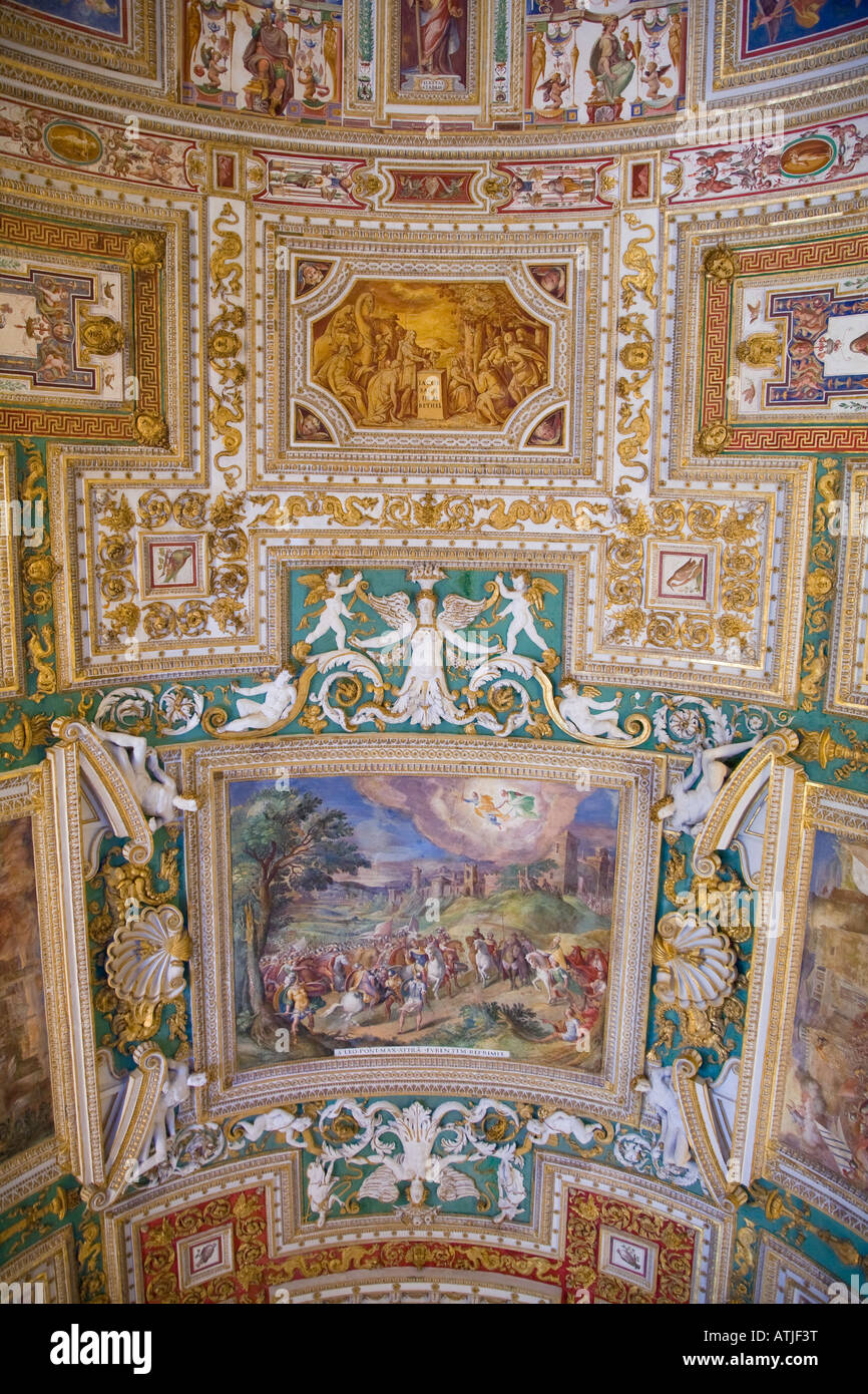 Gallery of the Maps Musei Vaticani Rome Italy Stock Photo