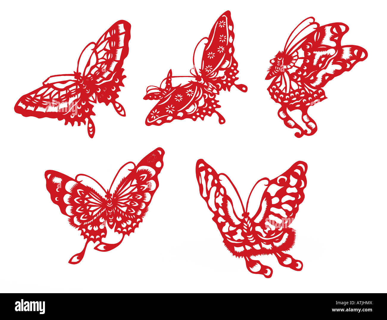 butterfly silhouette with clipping path Stock Photo