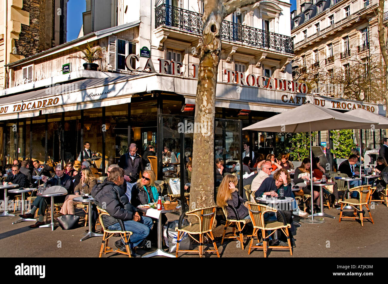 Cafe du Trocadero Paris bar terrace pavement cafe Stock Photo