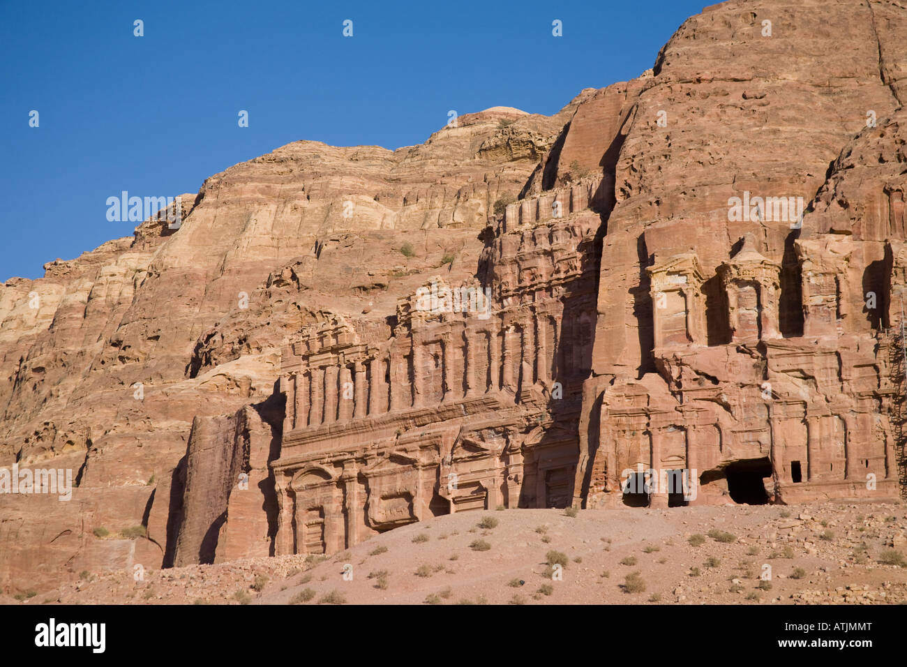 Royal Tombs, Al Khubtha Mountain, Petra, Jordan Stock Photo