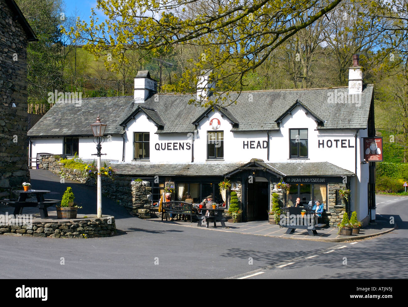 Queen's Head pub, Troutbeck (near Windermere) Cumbria UK Stock Photo