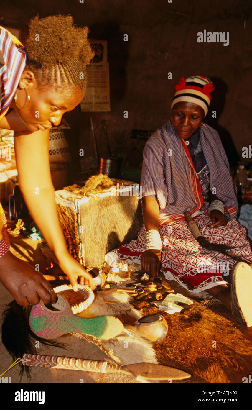 Sangoma or witch doctor in South Africa Stock Photo