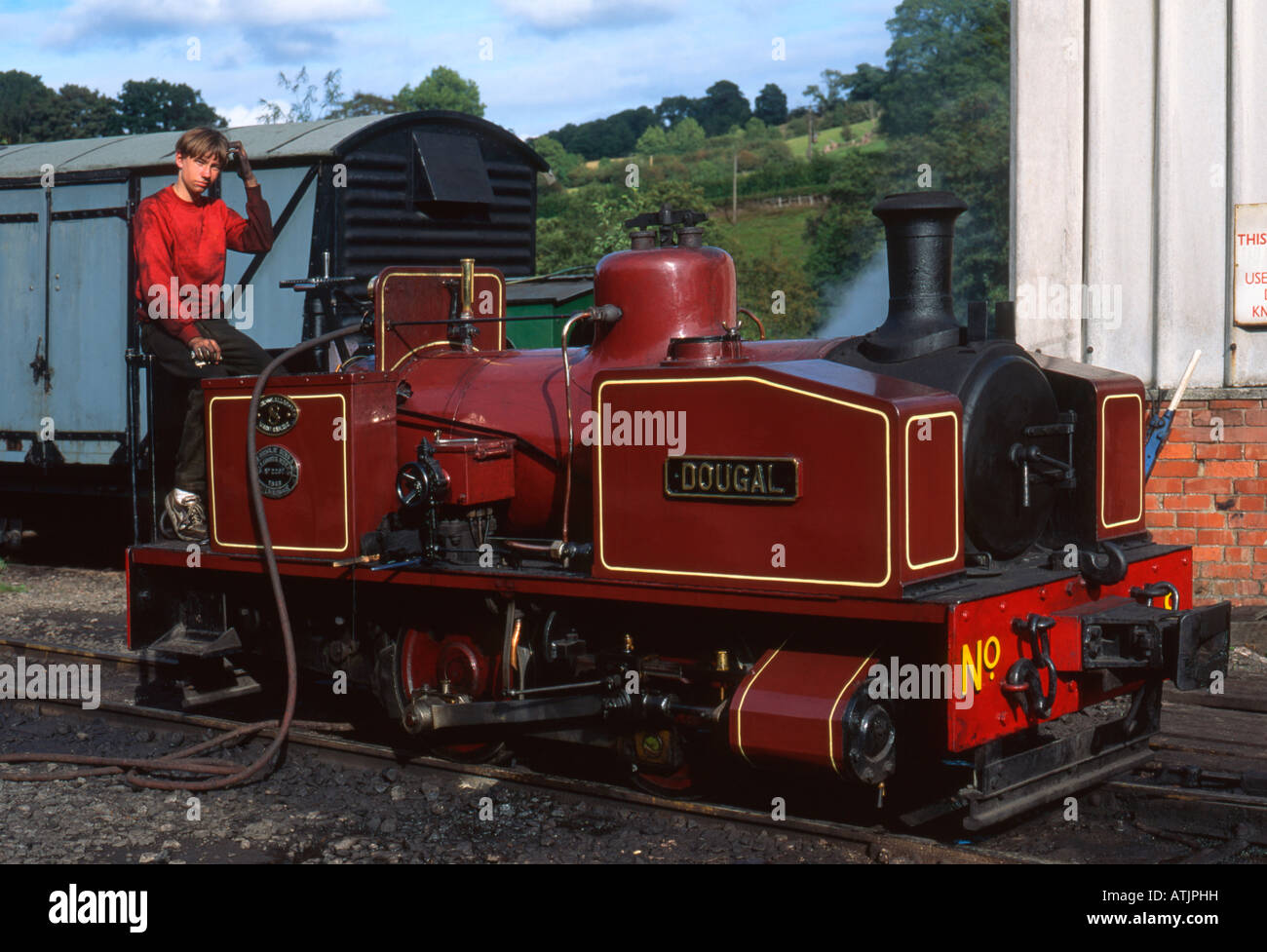 'Dougal' steam shunter, Wales, UK. Stock Photo