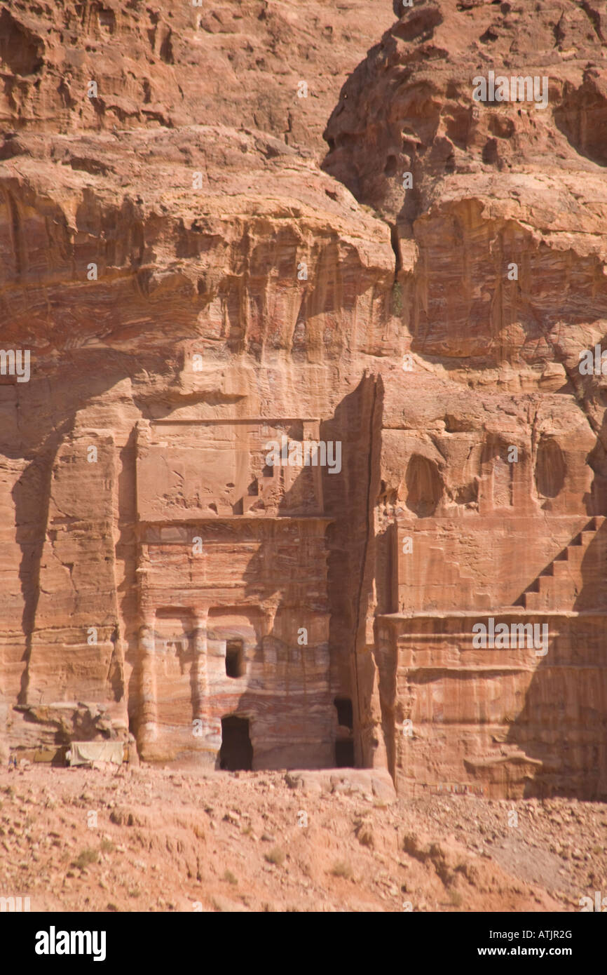 Tomb of Unayshu and Tomb of Graves, Petra, Jordan Stock Photo