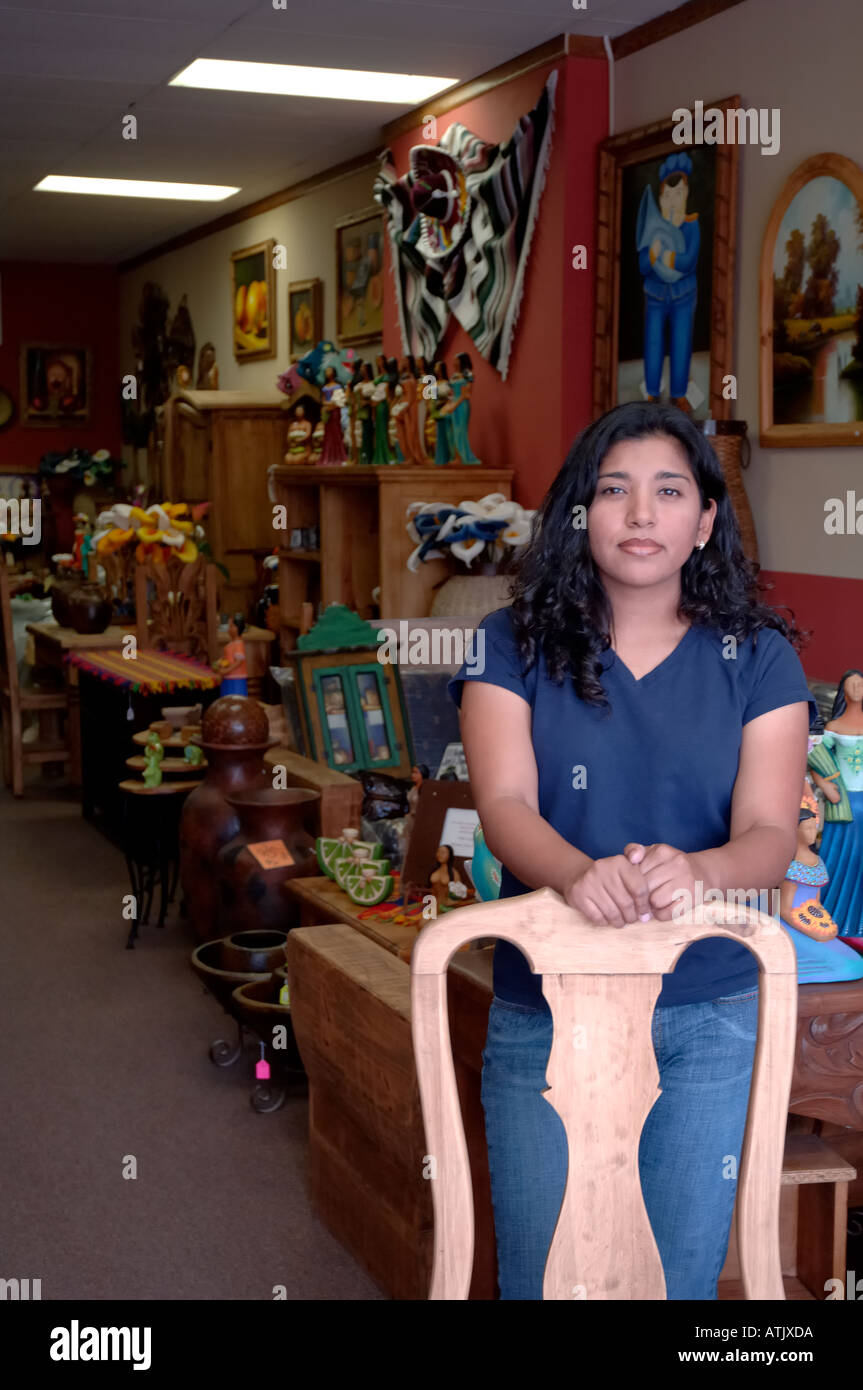 Portrait of female business owner in mexican furniture store Stock