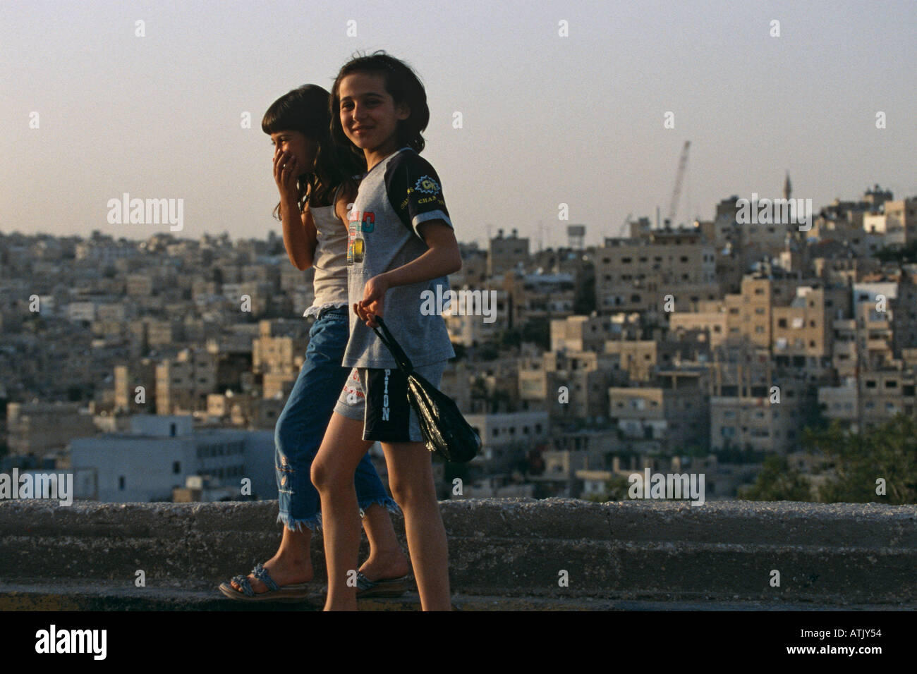 Two young girls taking walk, Amman, Photo - Alamy