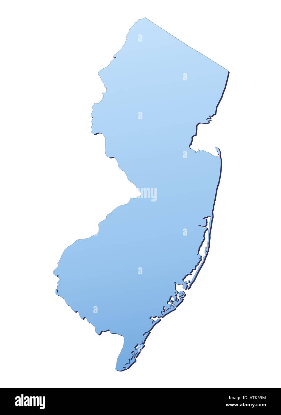 New Jersey map USA Stock Photo - New Jersey Map Usa ATK59M 