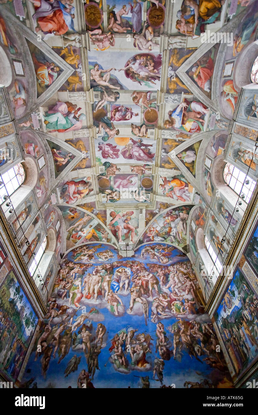 Michelangelo s Sistine Chapel and The Last Judgement Rome Italy Stock Photo