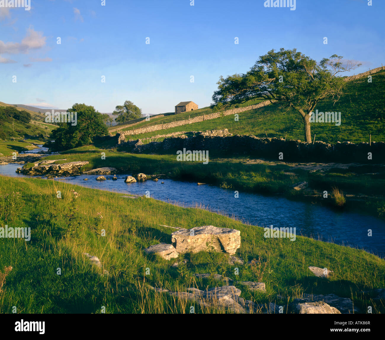 river Wharfe near Oughtershaw flowing through Langstrothdale Yorkshire Dales UK Stock Photo