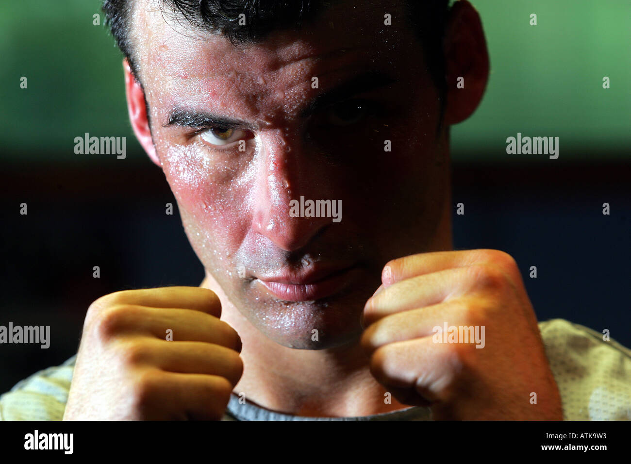 World Boxing Champion Joe Calzaghe in his South Wales gym Stock Photo