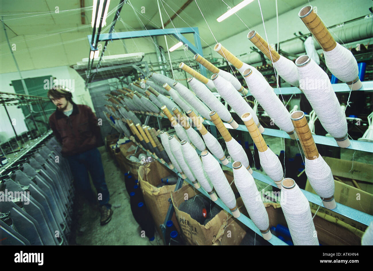 Wool factory in the Faroe Islands. Stock Photo