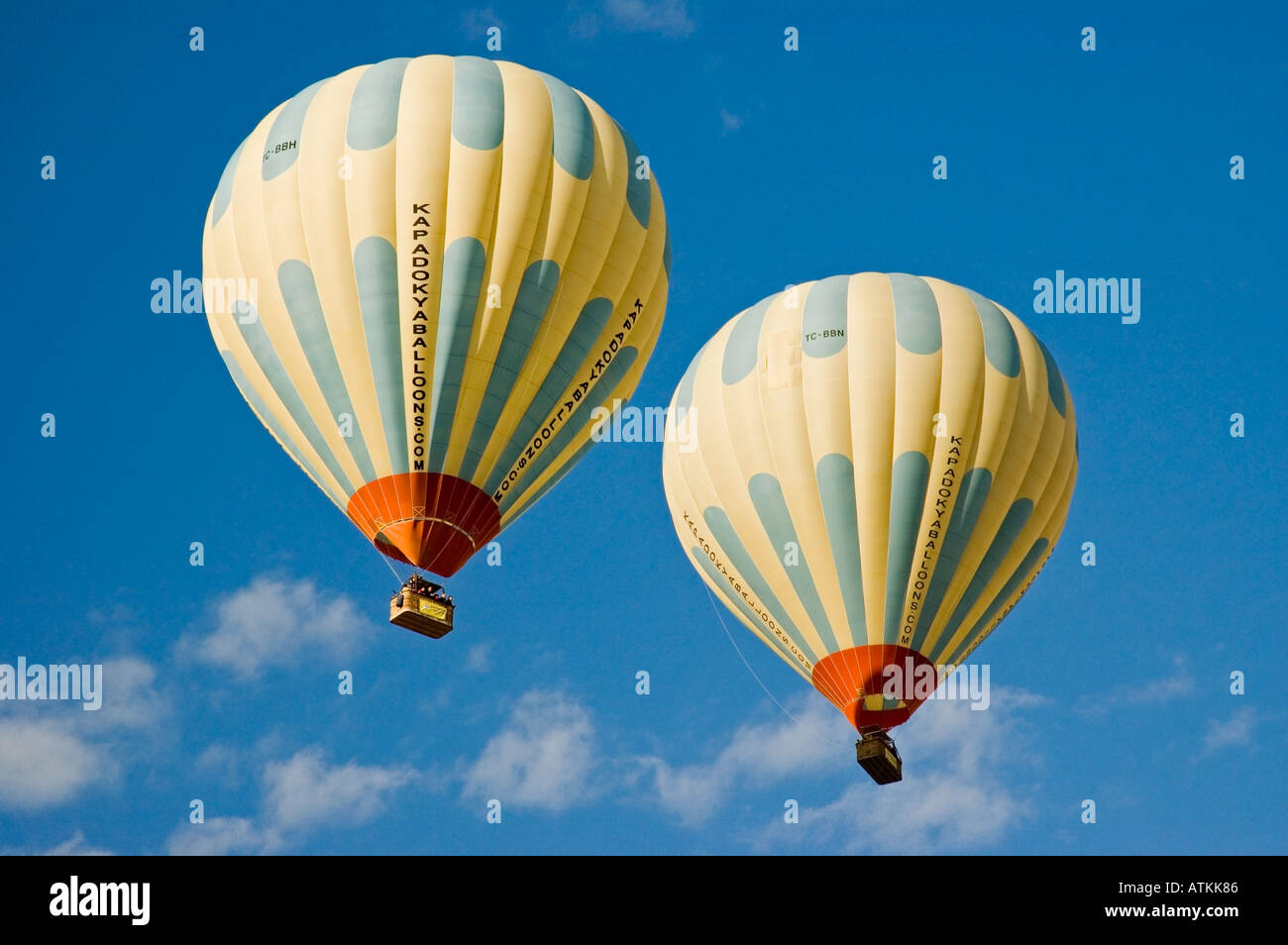 Hot air ballooning in  Goreme,  Kapadokya, Cappadocia, Turkey, Middle East. DSC 6491 Stock Photo