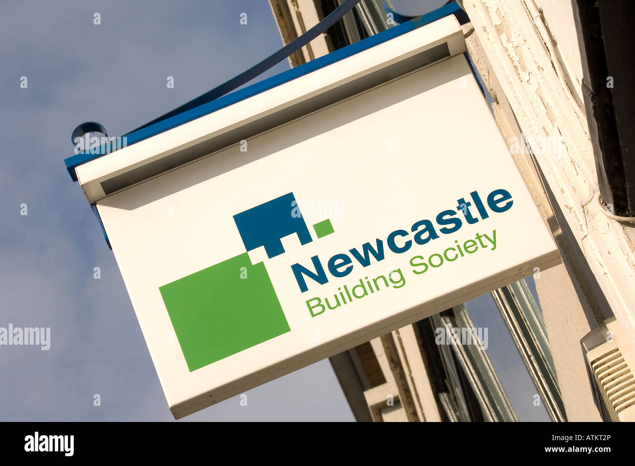 Newcastle Building Society bank sign England UK United Kingdom GB Great