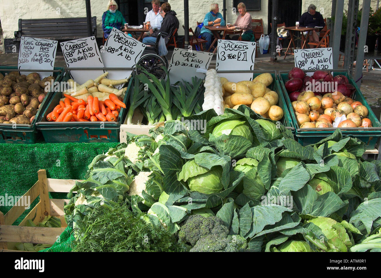 Carrots, cauliflower, cabbage broccoli and other vegetables laid out on