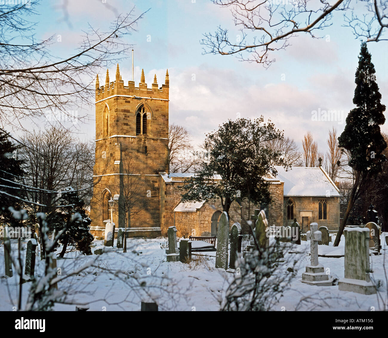 English country church in snow Stock Photo 16345227 Alamy