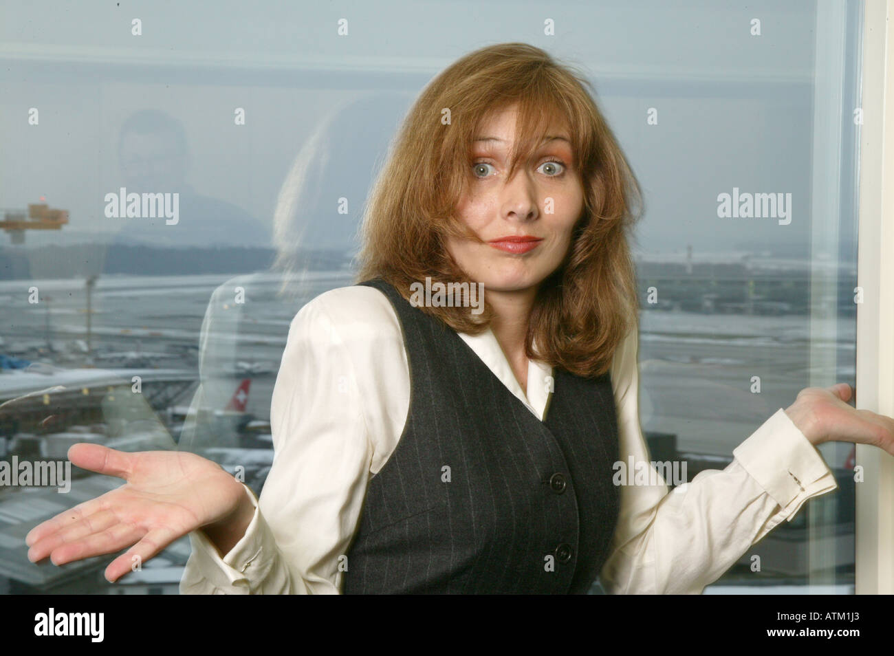 business woman waiting at the airport Stock Photo