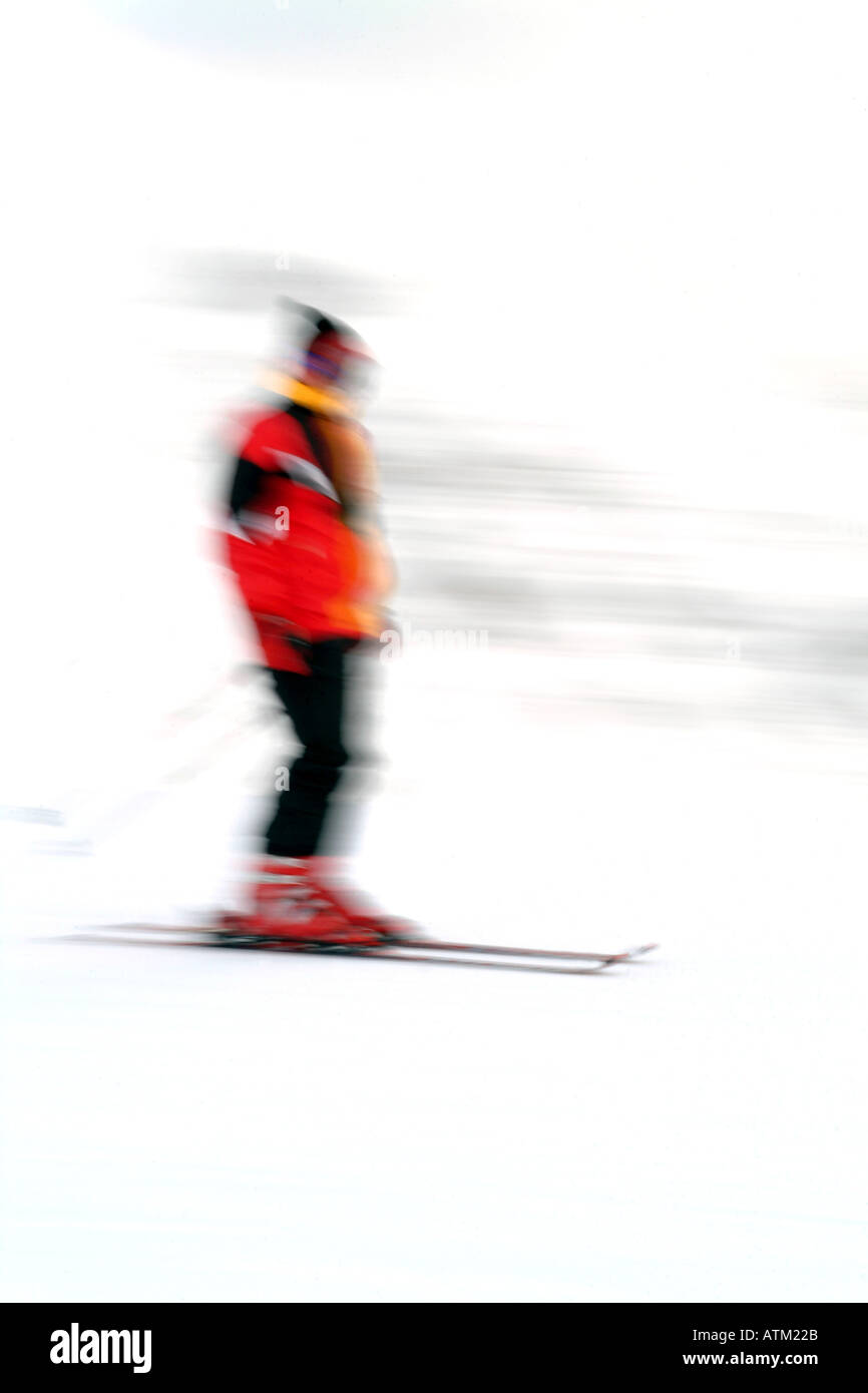 Skiers snowboarders skiing snowboarding on the pistes of the Schmittenhohe mountain above Zell am See  Stock Photo