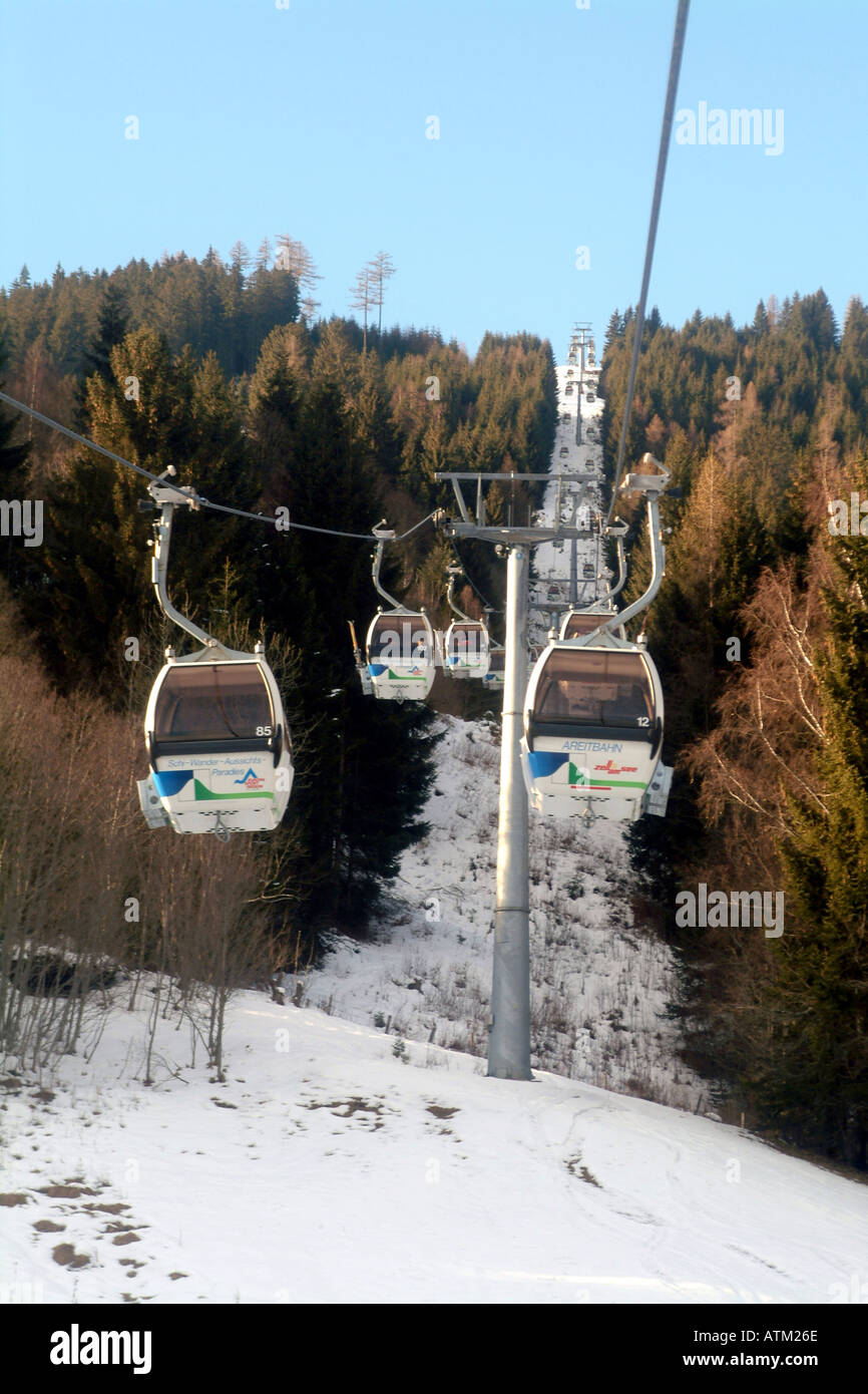 Cable car on the Schmittenhohe mountain above Zell am See  Stock Photo