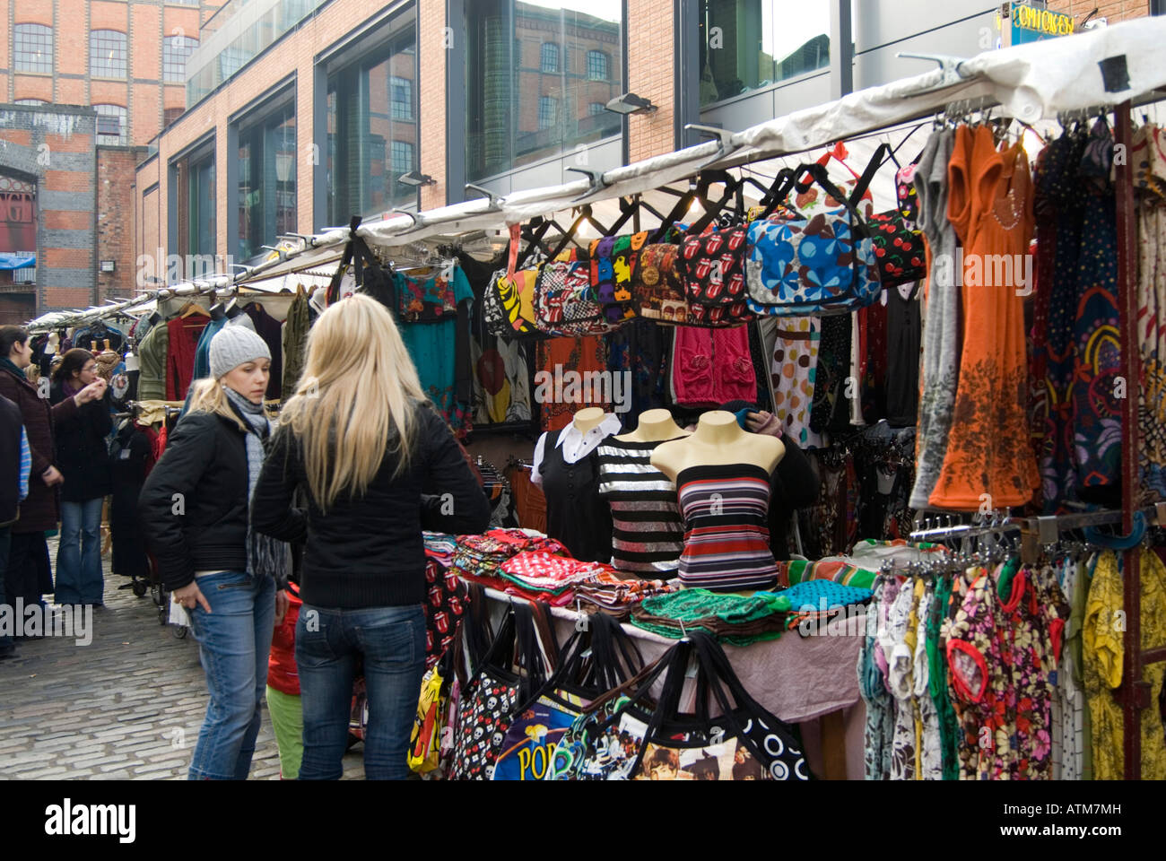 Clothes stall at Camden Market London England UK Stock Photo