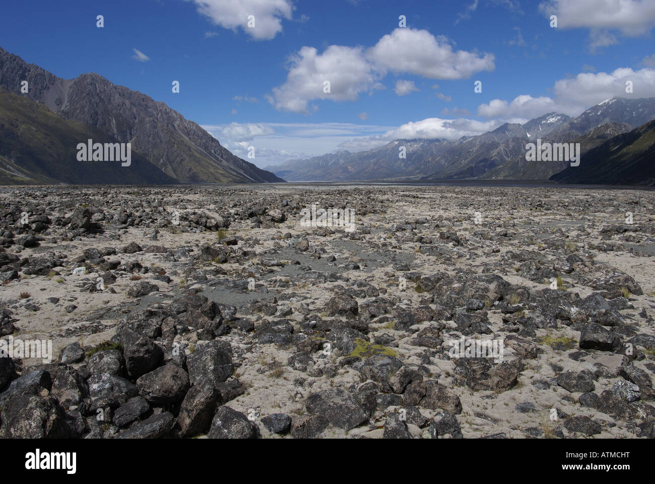 Tasman Valley in the Mount Cook National Park New Zealand Stock Photo