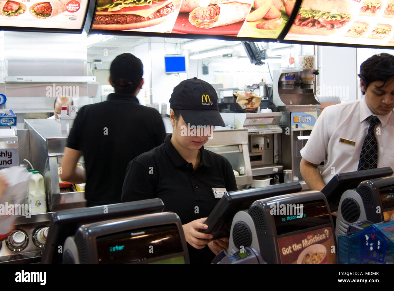 McDonald's staff, England UK Stock Photo