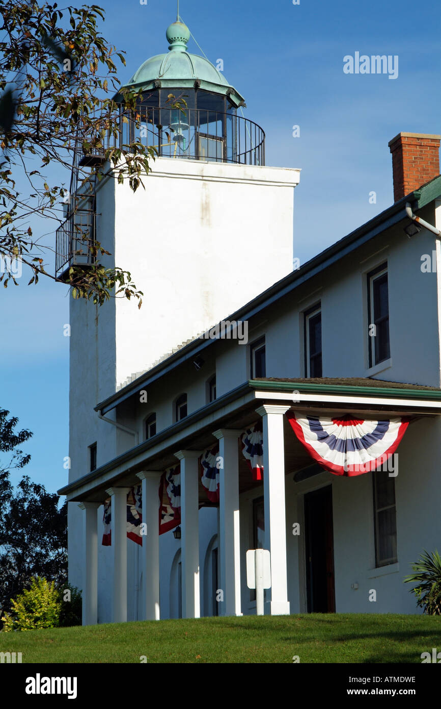 Horton point Lighthouse at Southold on Long Island New York USA Stock