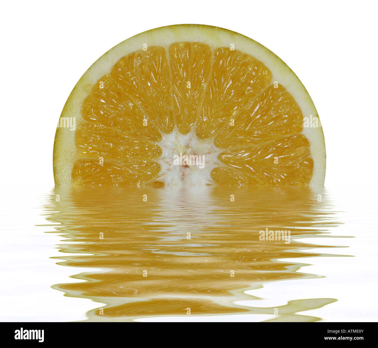 Orange slice in water Stock Photo Alamy