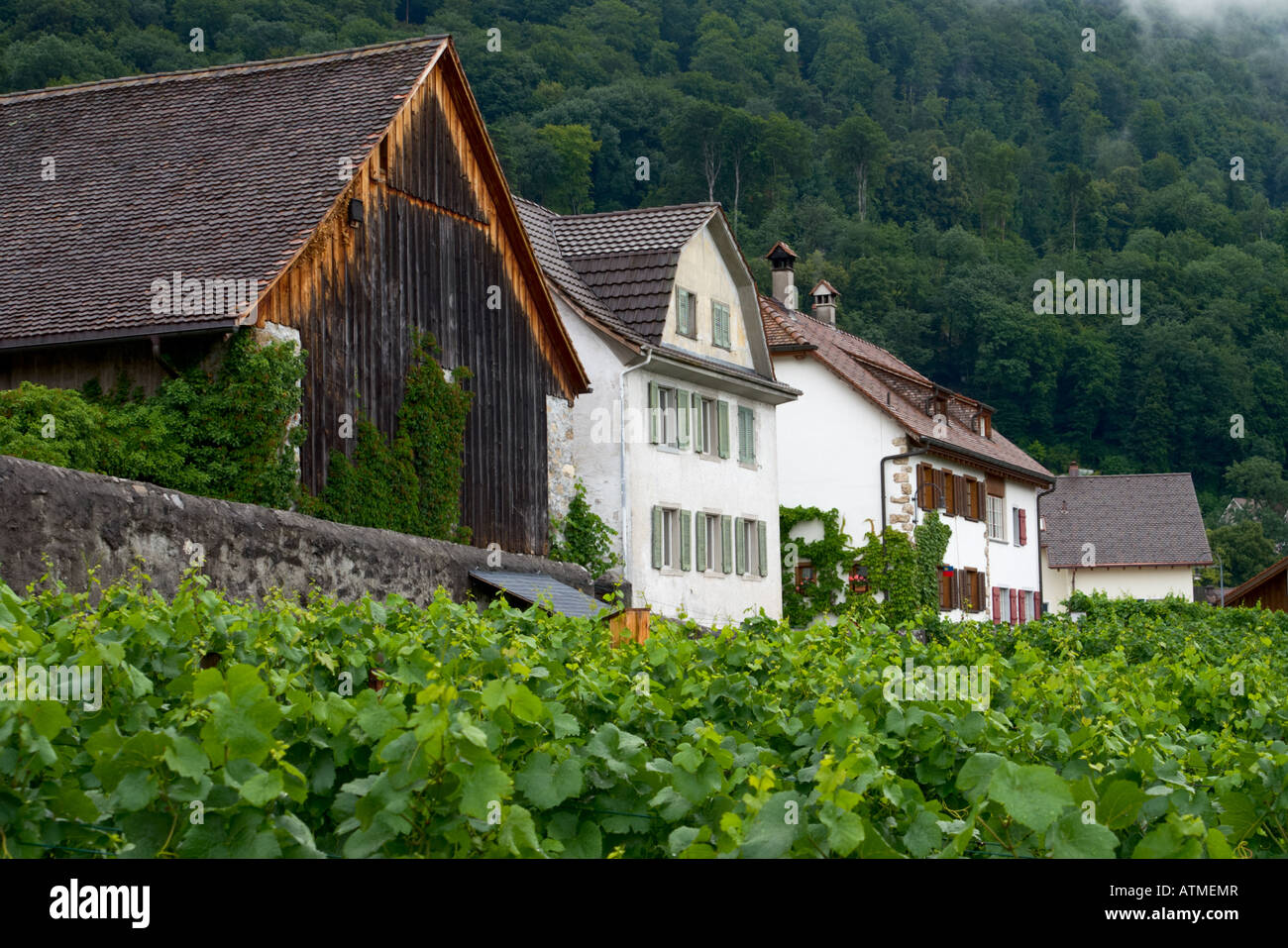 Old houses in Vaduz Liechtenstein Stock Photo Alamy
