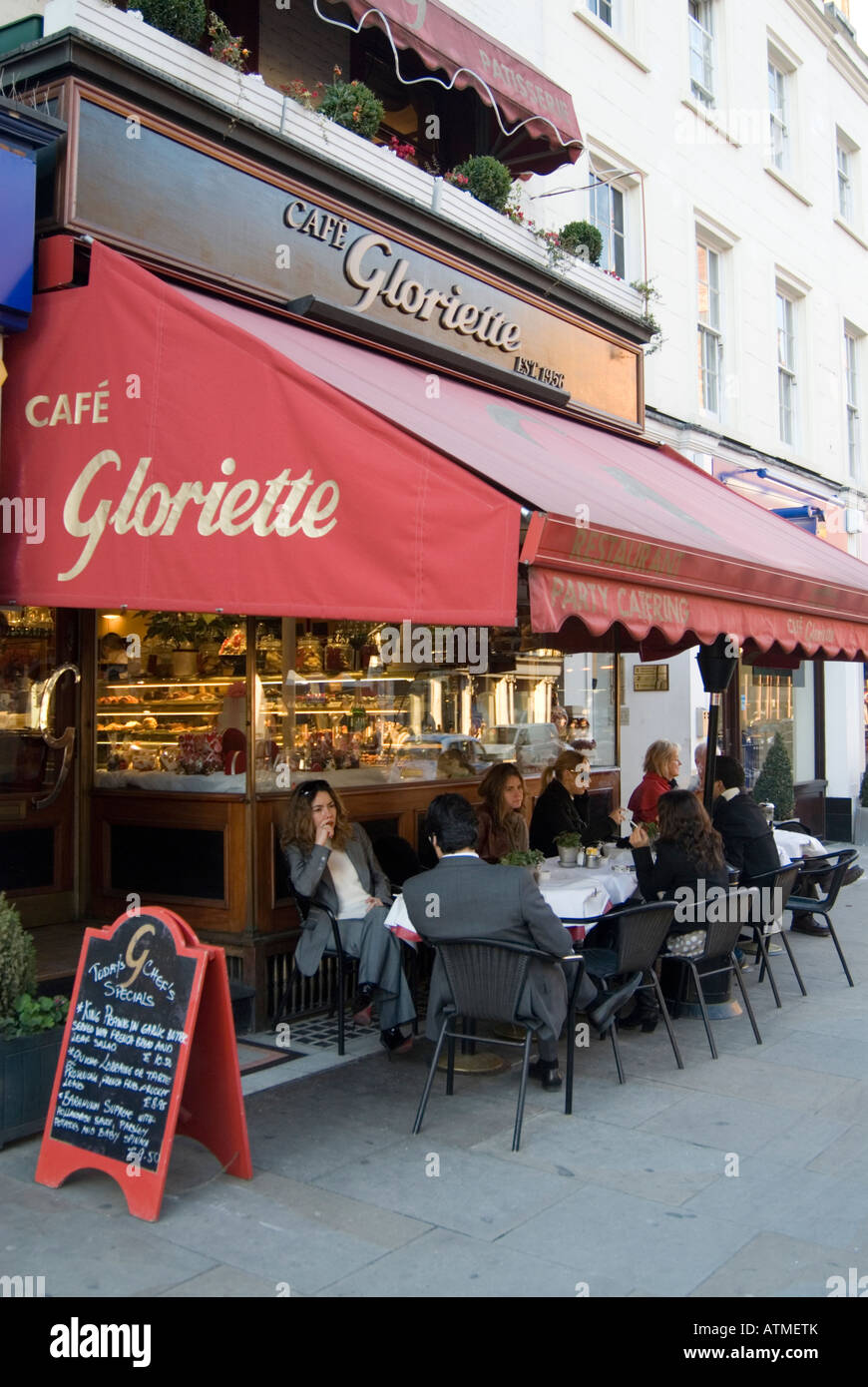 Cafe in Knightsbridge London England UK Stock Photo Alamy