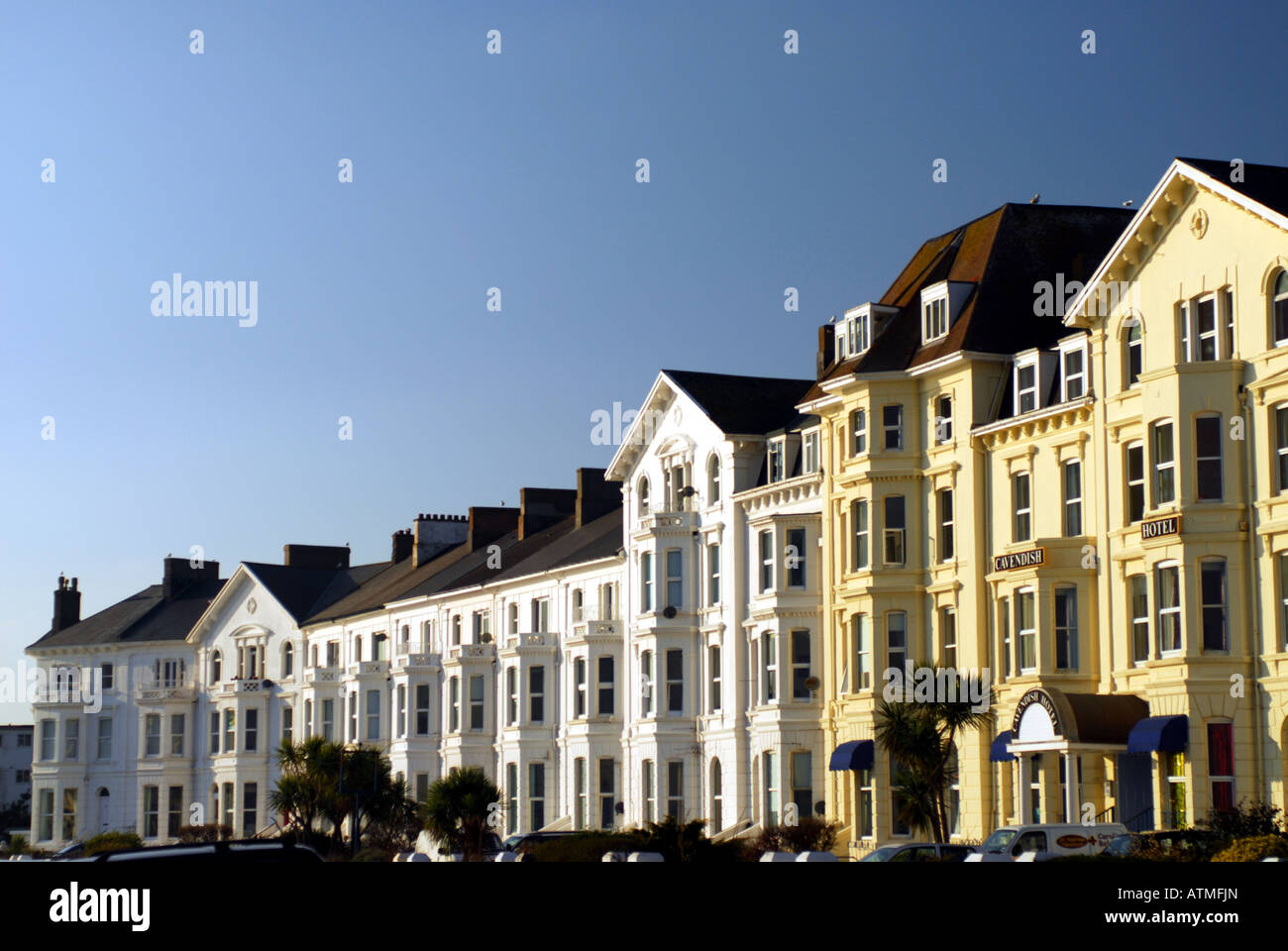 a row of imposing terraced houses on the sea front at Exmouth in Devon Stock Photo Alamy
