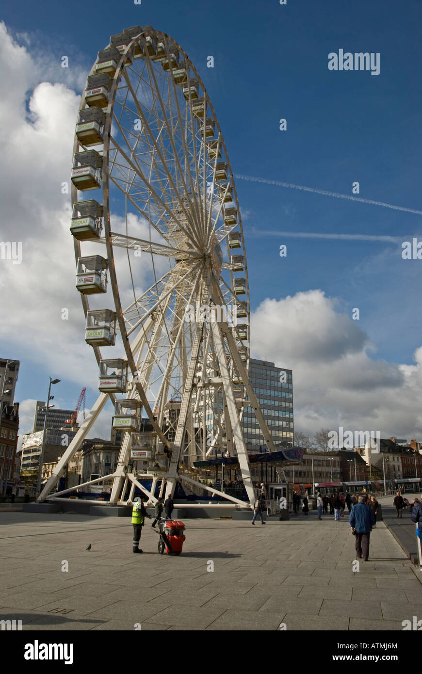 The Big Wheel in Nottingham market square England Stock Photo Alamy