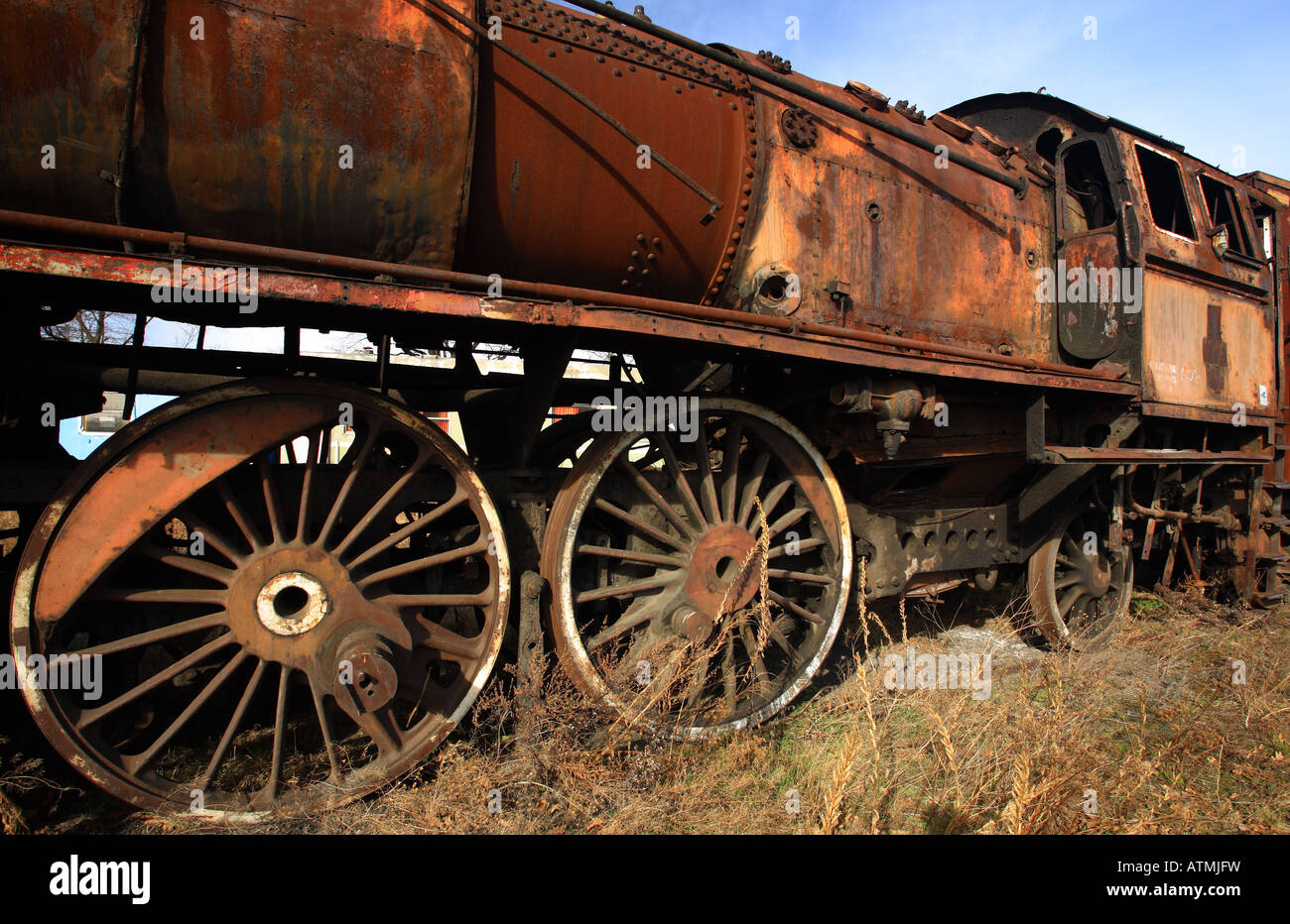Abandoned old steam engine locomotive Stock Photo - Alamy