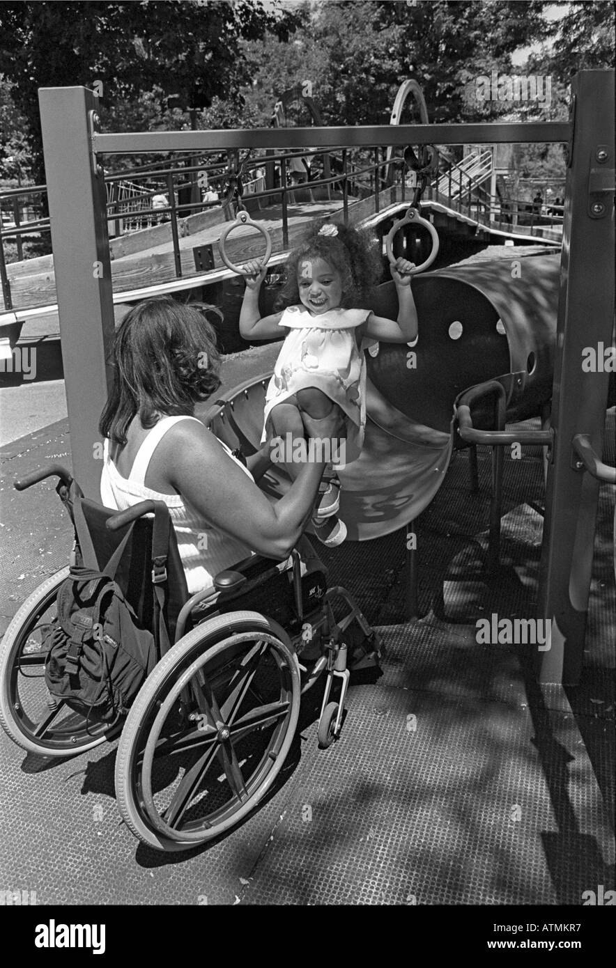 Disabled mother and child Black and White Stock Photos & Images Alamy