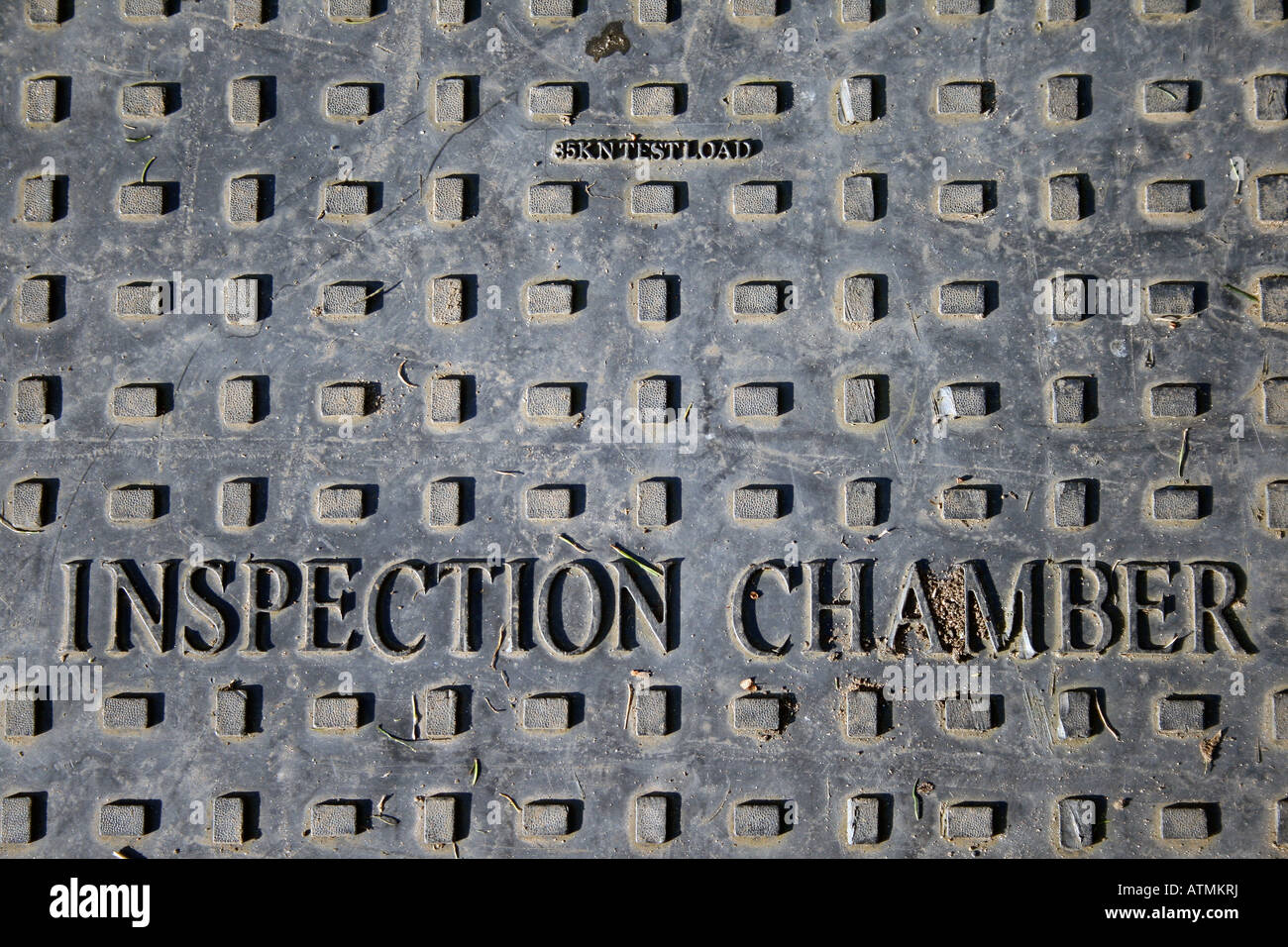 Man hole cover for an inspection chamber Stock Photo