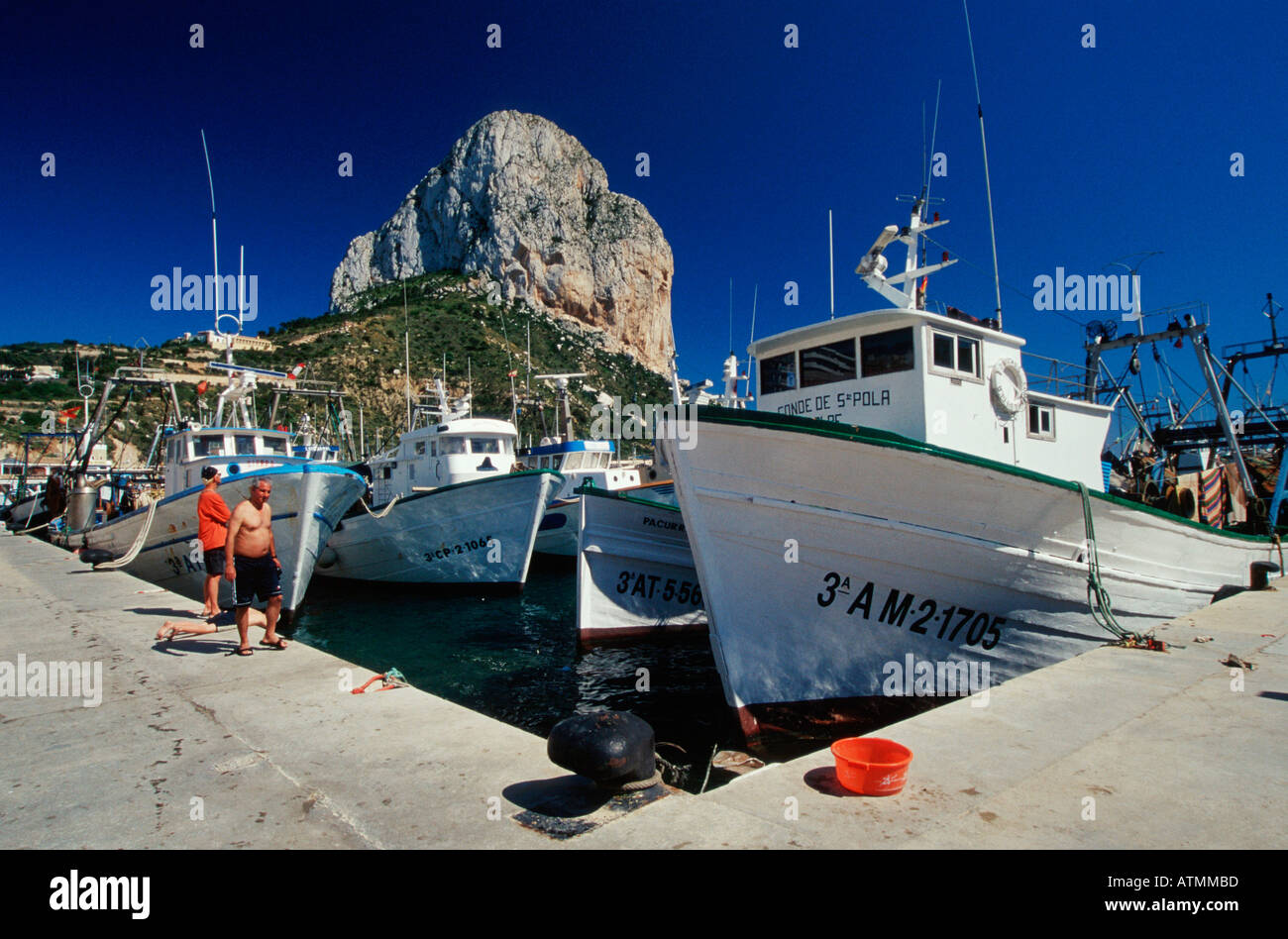 Fishing Harbour / Calpe Stock Photo - Alamy