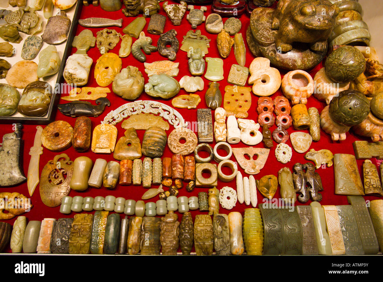 HONG KONG CHINA Jade Market in Yau Ma Tei neighborhood in Kowloon Stock