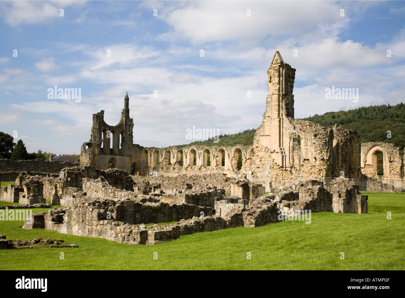 Byland Abbey 12th century Cistercian ruins in North York Moors 'National Park'. Coxwold North Yorkshire England UK Stock Photo