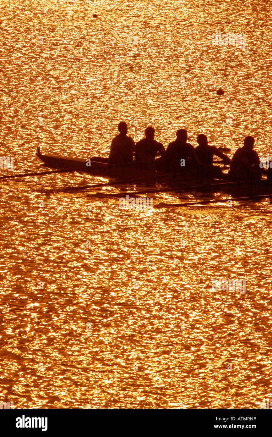 Team rowers Stock Photo
