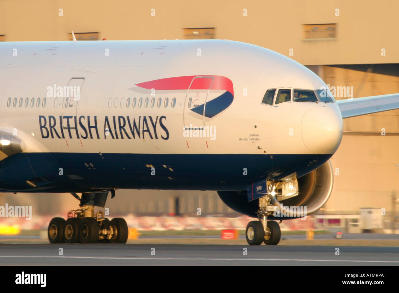 British Airways Boeing 777 at London Heathrow Airport Stock Photo