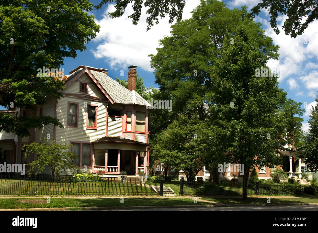 Historic home in the Old Richmond  Historic District Richmond Indiana Stock Photo