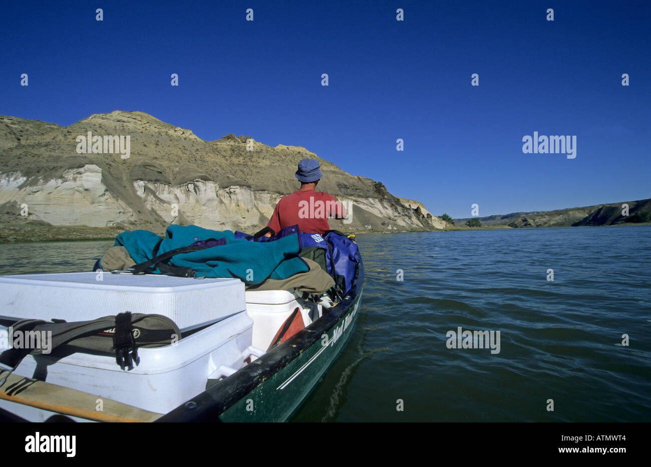 canoe on the Missouri river Missouri Breaks National Monument Montana