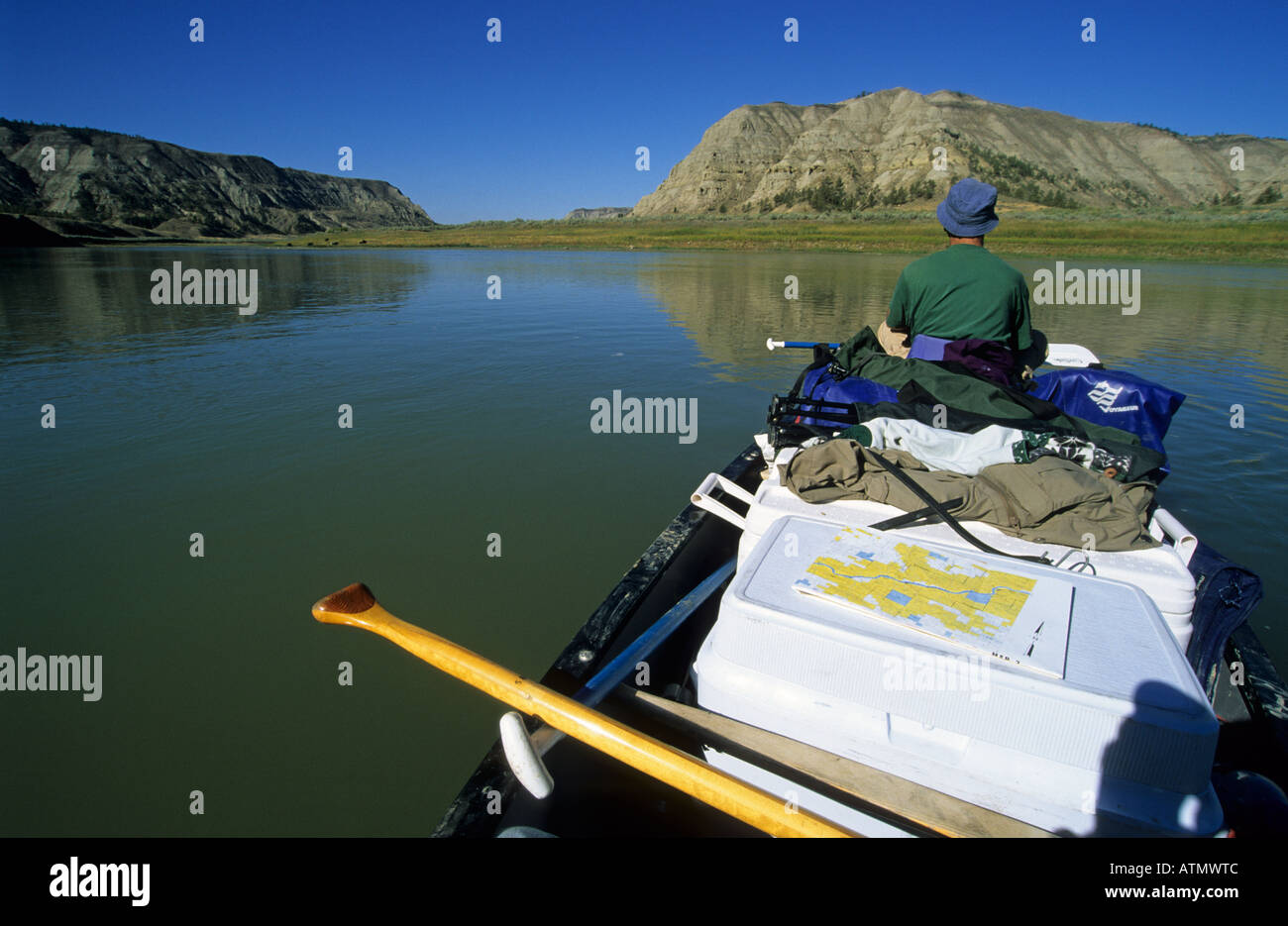 canoe on the Missouri river Missouri Breaks National Monument Montana