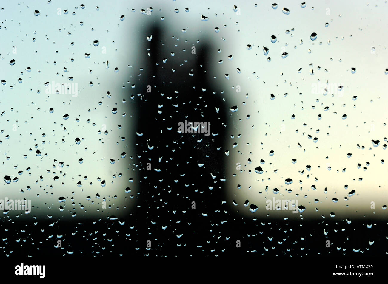 Closeup Image Of Raindrops On A Glass Window Stock Photo - Alamy